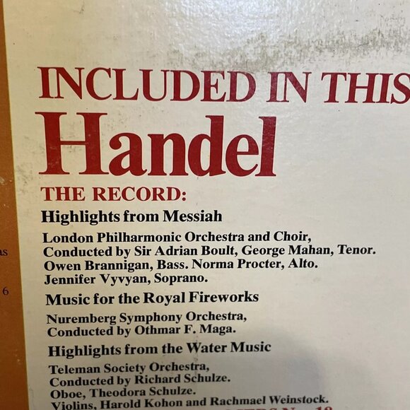 Handel Highlights From Messiah (Vinyl, 1976) RCA Custom FW-318 VG LP Record - Picture 4 of 8